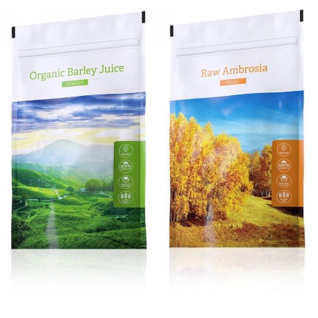 ORGANIC BARLEY JUICE POWDER + Raw Ambrosia pieces